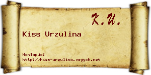 Kiss Urzulina névjegykártya