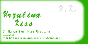 urzulina kiss business card